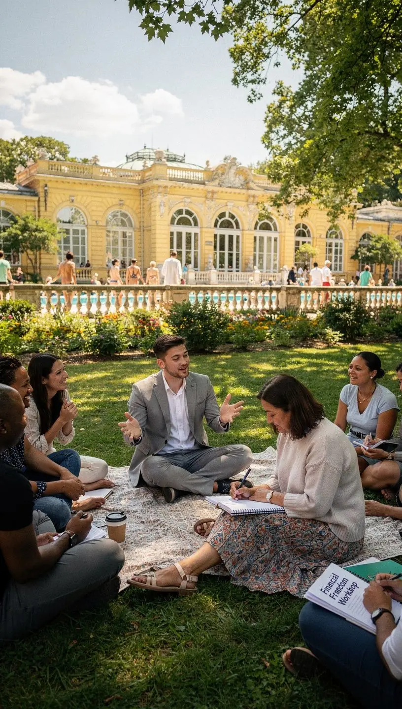 Kiscsoportos pénzügyi oktatás egy világos, barátságos tanteremben