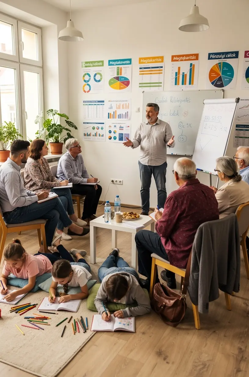 Kézzel írt pénzügyi munkafüzet lapjai, kiemelve fontos költségvetési tippeket